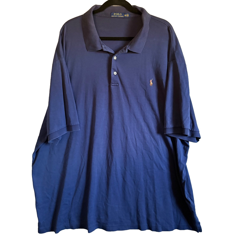 Ralph Lauren Polo 4XLT Big & Tall VTG Navy Blue Short Sleeve Shirt 100% Cotton